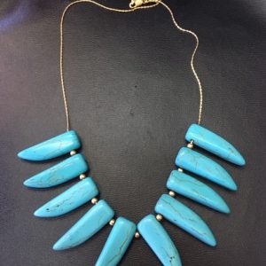 תכשיטים עבודת יד - שרשרת גולדפיילד טורקיז