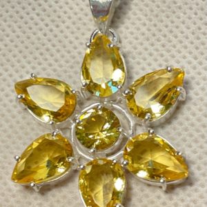 תכשיטים - כסף תליון סיטרין בצורת פרח