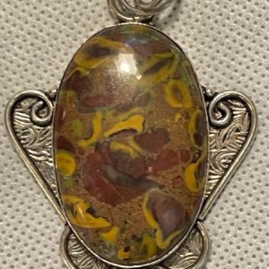 תכשיטים - כסף תליון ג'ספר נוף פוליכרום