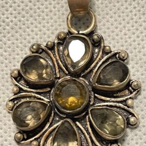 תכשיטים - כסף תליון סמוקי טופז