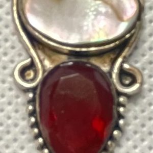 תכשיטים - כסף תליון צדף גרנט אגת אש