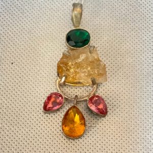 תכשיטים - כסף תליון סטרין וטופז