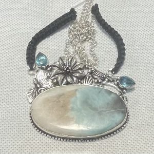 תכשיטים - כסף שרשרת עם תוספת עבודת יד לרימר וטופז