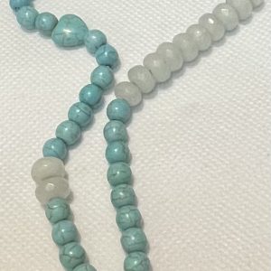 תכשיטים - כסף עבודת יד שרשרת עם תליון מונסטון וטורקיז